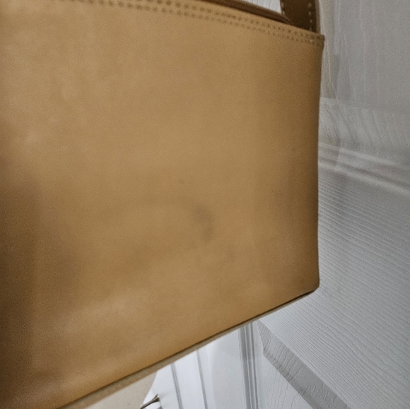 Vintage 1970s Nicoli Fernando Camel Leather Leather Handbag made in Italy - Picture 6 of 9